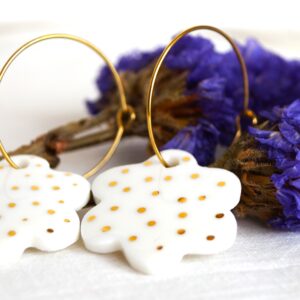 Pendientes daurada flor